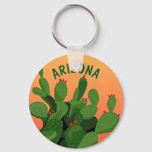 Arizona Prickly Pare Desert Sunset Key Ring