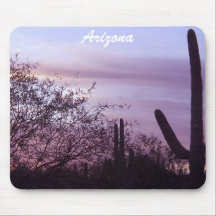 Arizona Purple Sunset & Saguaros Mousepad