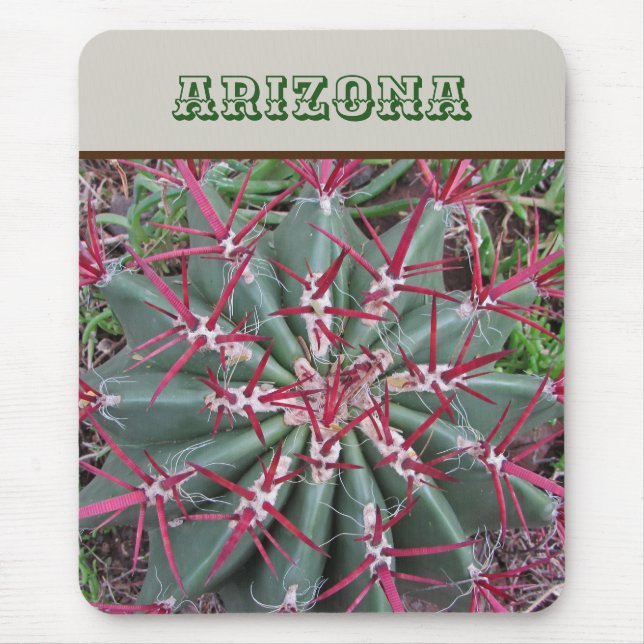 Arizona Red Barrel Cactus Desert Plant Southwest  Mouse Mat (Front)