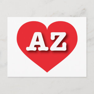 Arizona Red Heart - I love AZ  Postcard