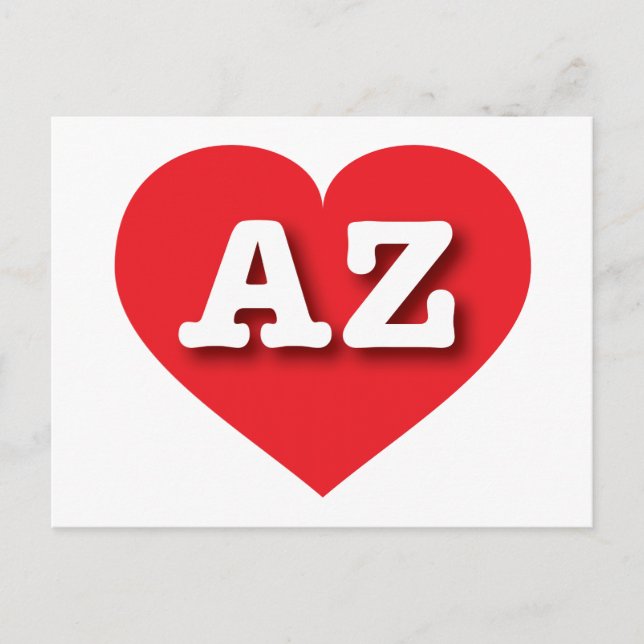 Arizona Red Heart - I love AZ  Postcard (Front)