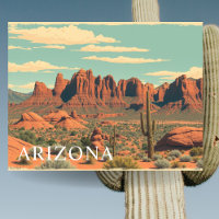 Arizona Red Rocks Vintage Travel Retro