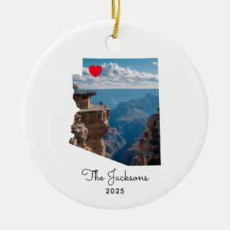 Arizona Road Trip Vacation Photo Red Heart Ceramic Tree Decoration