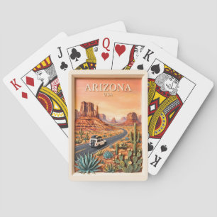 Arizona Road Trip Vintage Monument Valley Desert Playing Cards