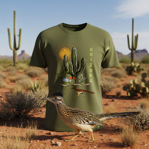 Arizona Roadrunner Desert Cactus T-Shirt
