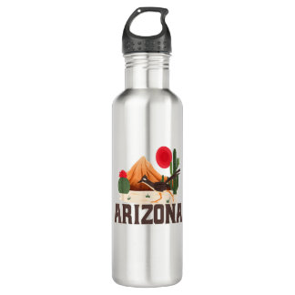 Arizona Roadrunner Retro Boho Desert Cactus 710 Ml Water Bottle