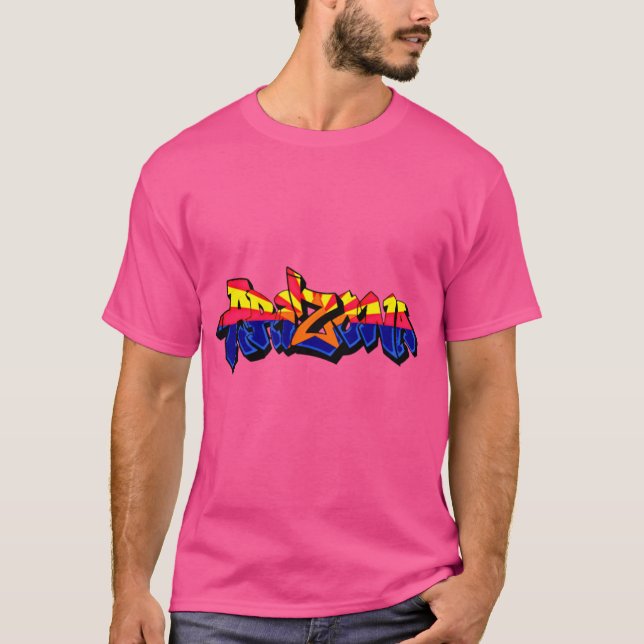 Arizona Roosevelt Row Flag Graffiti Pink T-Shirt (Front)