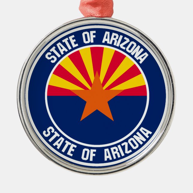 Arizona Round Emblem Metal Tree Decoration (Front)