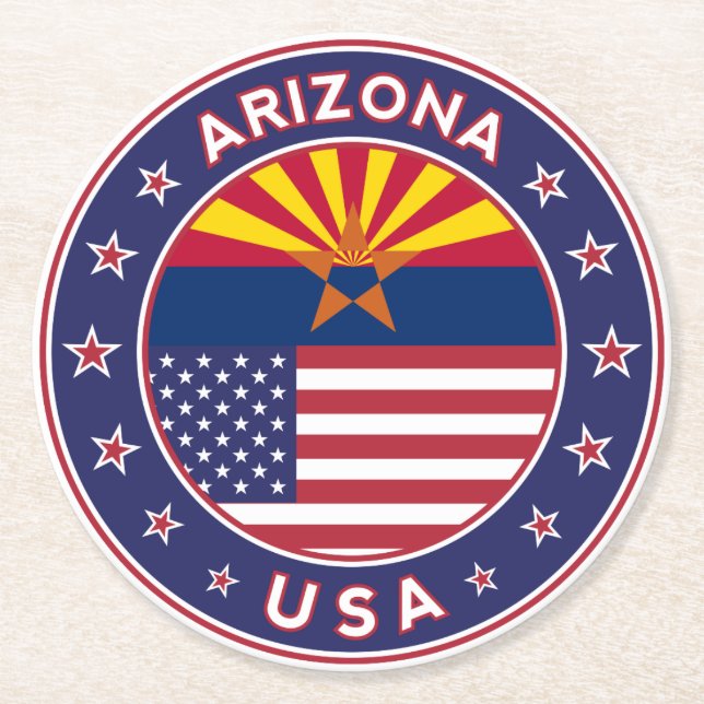 Arizona Round Paper Coaster (Front)