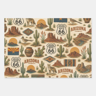 Arizona Route 66 Desert Gift Wrapping Paper Sheet