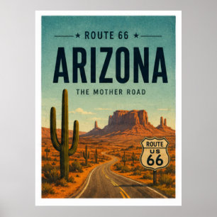 Arizona Route 66 Desert Highway Wall Art
