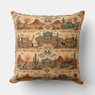 Arizona Route 66 Desert Lodge Decor Cushion