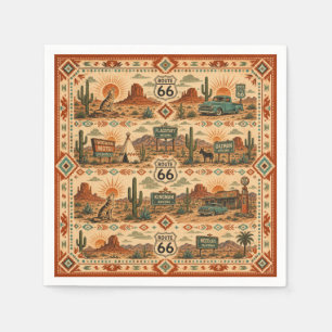 Arizona Route 66 Desert Party Style Napkin