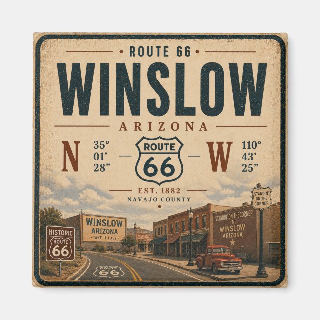 Arizona Route 66 Road Tribute Magnet (Front)