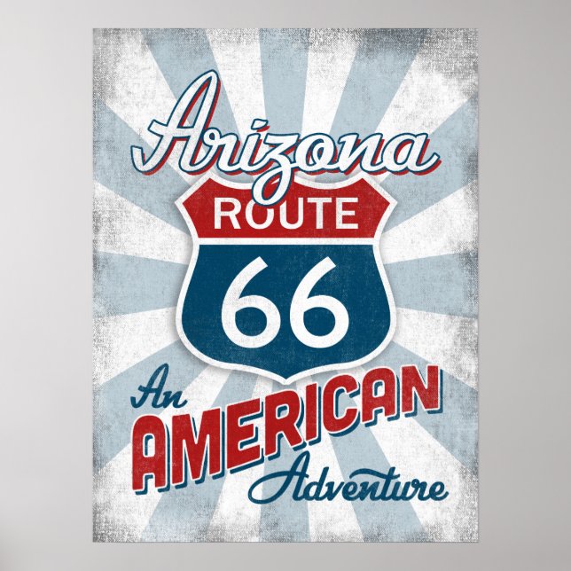 Arizona Route 66 Vintage America Poster (Front)