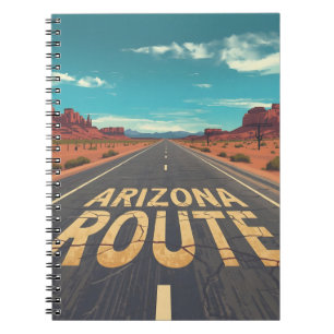 Arizona Route Desert Road Graphic Art Notebook