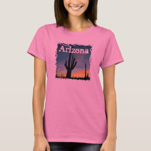 Arizona Saguaro Cactus at Sunset Southwestern Tee
