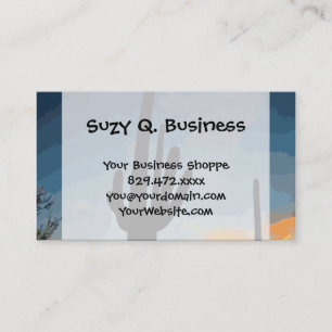 Arizona Saguaro Cactus Southwestern Sunset Business Card