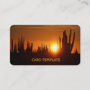 Arizona Saguaro Cactus Sunset Business Card