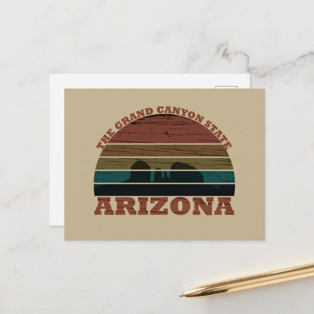 Arizona sedona Grand canyon landscape retro Holiday Postcard (Front/Back In Situ)