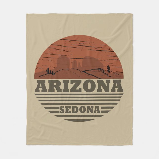 Arizona Sedona landscape az vintage Fleece Blanket (Front)