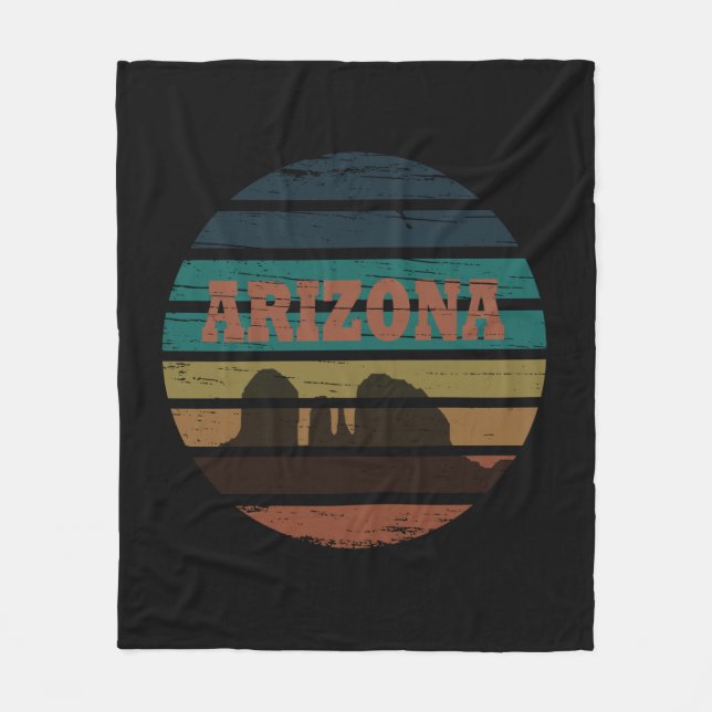 Arizona Sedona landscape az vintage Fleece Blanket (Front)