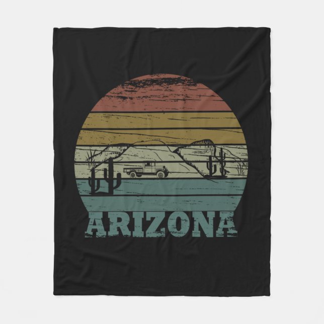 Arizona Sedona landscape az vintage Fleece Blanket (Front)