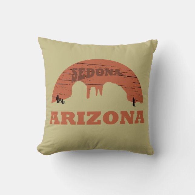 Arizona sedona landscape vintage az retro cushion (Front)