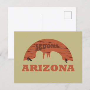 Arizona sedona landscape vintage az retro holiday postcard