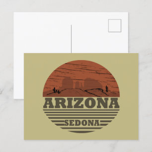 Arizona sedona landscape vintage az retro holiday postcard