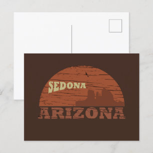 Arizona Sedona landscape vintage az retro Holiday Postcard
