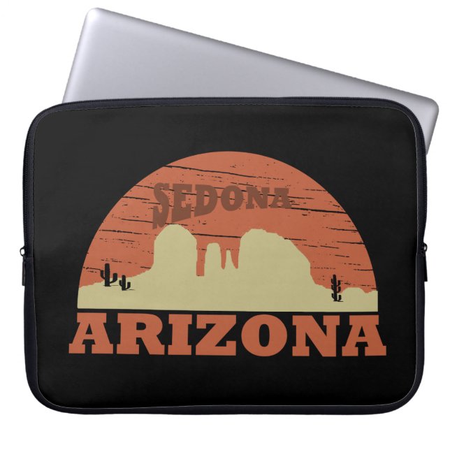 Arizona sedona landscape vintage az retro laptop sleeve (Front)