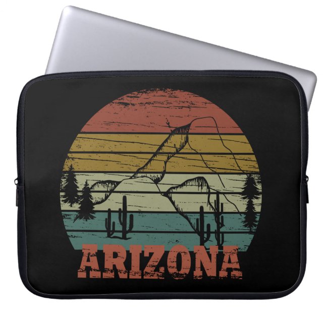 Arizona sedona landscape vintage az retro laptop sleeve (Front)