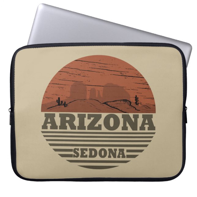 Arizona sedona landscape vintage az retro laptop sleeve (Front)