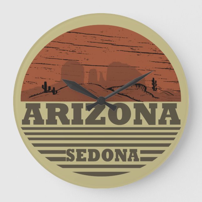 Arizona sedona landscape vintage az retro large clock (Front)