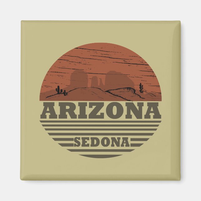 Arizona Sedona landscape vintage az retro Magnet (Front)