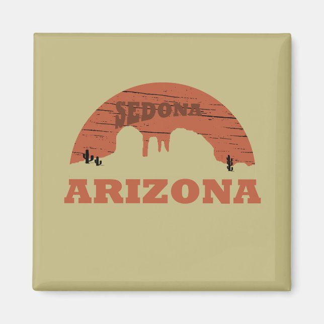 Arizona sedona landscape vintage az retro magnet (Front)