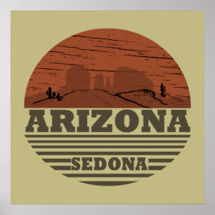 Arizona Sedona landscape vintage az retro Poster
