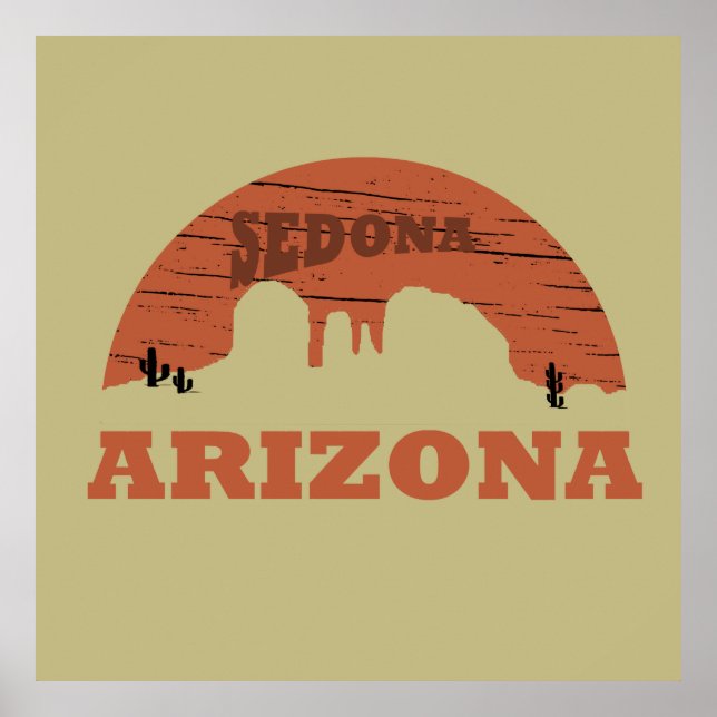 Arizona sedona landscape vintage az retro poster (Front)
