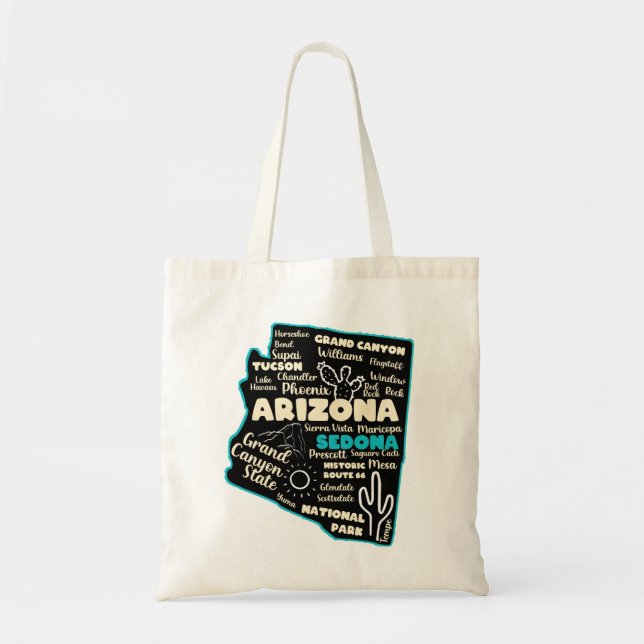 Arizona Sedona map arizona state usa tourism Tote Bag (Front)