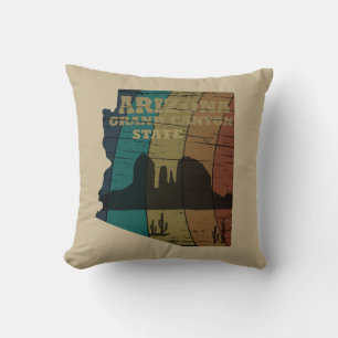 Arizona Sedona map grand canyon landscape retro Cushion