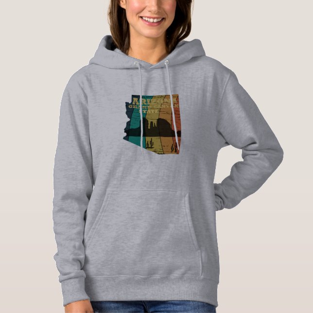 Arizona Sedona map grand canyon landscape retro Hoodie (Front)