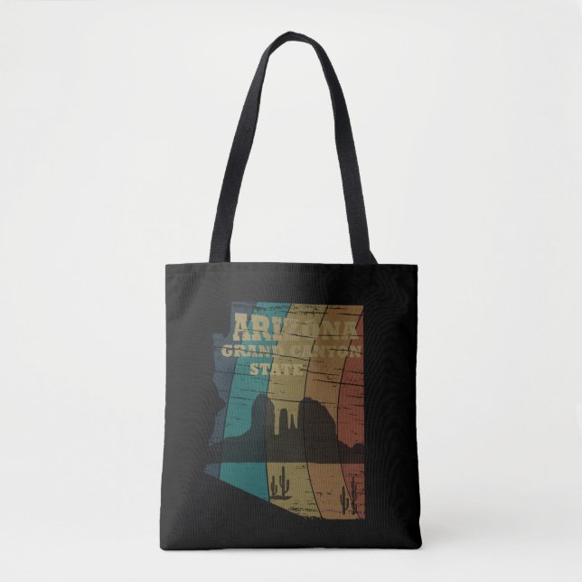 Arizona Sedona map grand canyon landscape retro Tote Bag (Front)