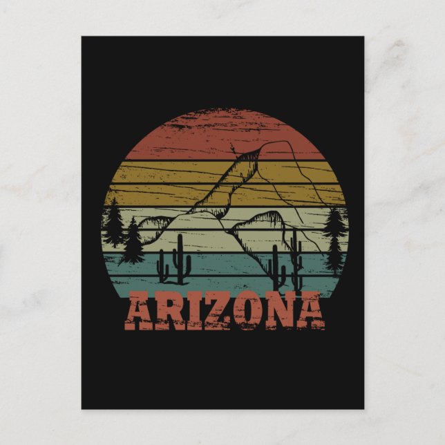 Arizona Sedona vintage sunset retro az Postcard (Front)