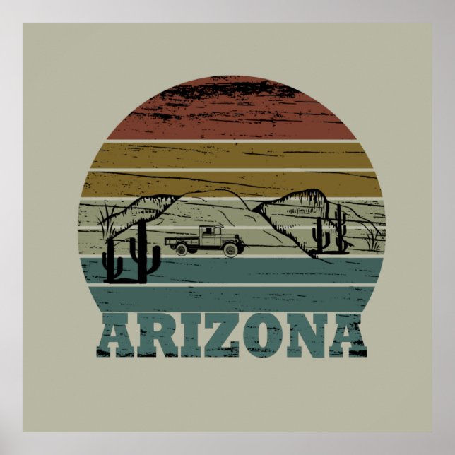 Arizona Sedona vintage sunset retro az Poster (Front)