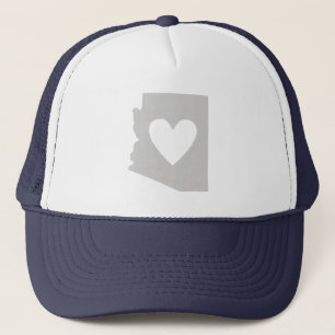 Arizona Shaped Grey Heart Arizonan Love Grey Adore Trucker Hat