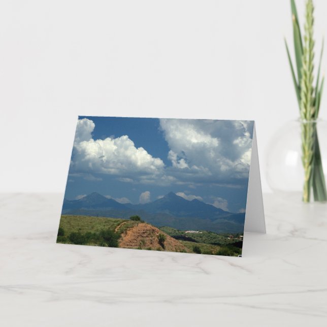 Arizona sky over Santa Rita Mountains in desert Holiday Card (Front)