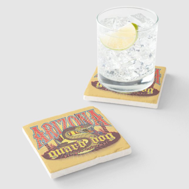 Arizona Snake Art Stone Coaster (Side)