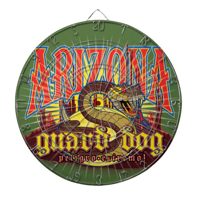 Arizona Snake on Guard Dartboard (Front)