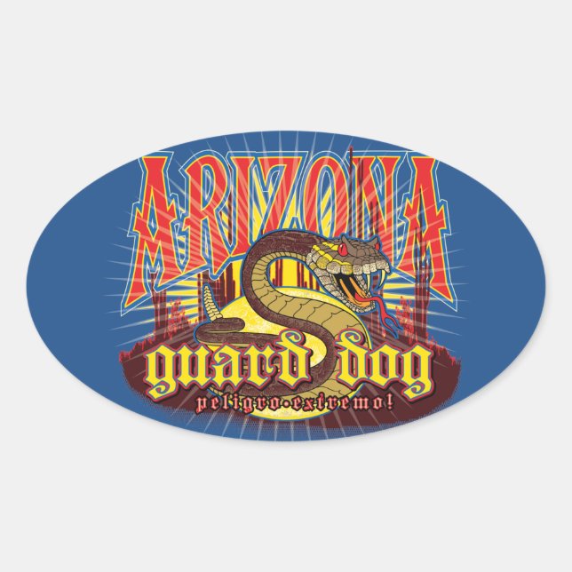 Arizona Snake on Guard Oval Sticker (Front)